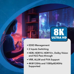 8K Dual Input 2-port HDMI™ Splitter-BK-22 - view 7