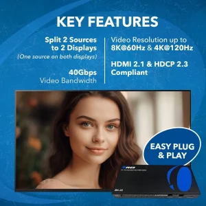 8K Dual Input 2-port HDMI™ Splitter-BK-22 - view 8