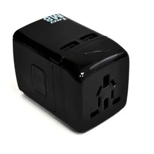 Travel Plug Adapter International World Wide Use with Dual USB Charger - Works in Europe, Asia, Africa, Central Ameri...