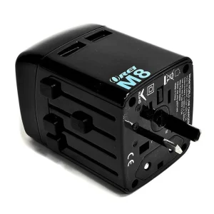 Travel Plug Adapter International World Wide Use with Dual USB Charger - Works in Europe, Asia, Afri - view 3