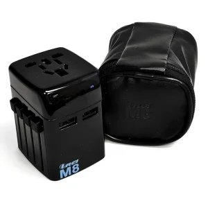 Travel Plug Adapter International World Wide Use with Dual USB Charger - Works in Europe, Asia, Afri - view 4
