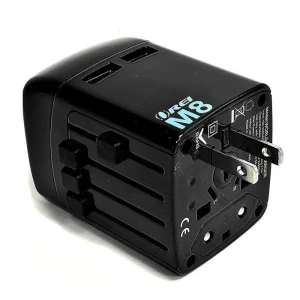 Travel Plug Adapter International World Wide Use with Dual USB Charger - Works in Europe, Asia, Afri - view 6