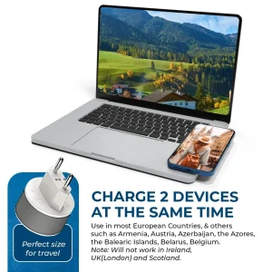 European Travel Adapter - 2 in 1 - Type C - Compact Design (US-9C) - view 5