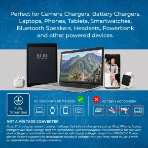 European Travel Adapter - 2 in 1 - Type C - Compact Design (US-9C) - view 7
