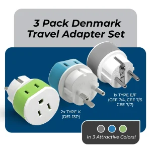 Denmark Travel Adapter - 2 in 1 - Type K - Compact Design (US-20) - view 6