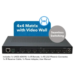 4K@60HZ 4X4 HDMI™ Matrix W/ Video Wall (Seamless) (UHD-204VW) - view 2