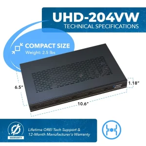 4K@60HZ 4X4 HDMI™ Matrix W/ Video Wall (Seamless) (UHD-204VW) - view 5