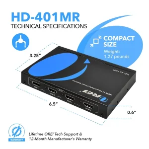 1080p 4-port HDMI™ Seamless Switch w/ Multi Viewer (Audio Extract)-HD-401MR - view 5