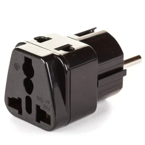 OREI 2 in 1 USA to Europe Adapter Plug (Schuko, Type E/F) - 2 Pack, Black - view 3