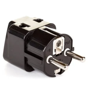 OREI 2 in 1 USA to Europe Adapter Plug (Schuko, Type E/F) - 2 Pack, Black - view 5
