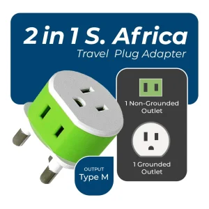 South Africa, Botswana Travel Adapter - 2 in 1 - Type M - Compact Design (US-10L) - view 2