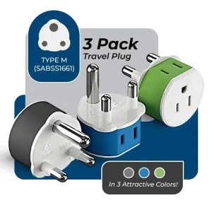 South Africa, Botswana Travel Adapter - 2 in 1 - Type M - Compact Design (US-10L) - view 3
