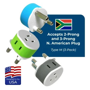 South Africa, Botswana Travel Adapter - 2 in 1 - Type M - Compact Design (US-10L) - view 4