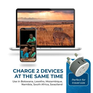 South Africa, Botswana Travel Adapter - 2 in 1 - Type M - Compact Design (US-10L) - view 5
