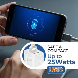 Universal Travel Adapter 25W | 4-in-1 Fast Charging Plug with USB-C & USB-A - view 10