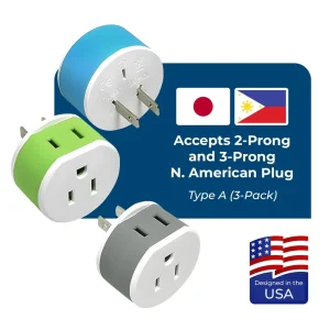 Japan, Philippines Travel Adapter - 2 in 1 - Type A - Compact Design (US-6) - view 4
