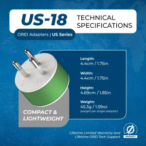 Thailand Travel Adapter - 2 in 1 - Type O - Compact Design (US-18) - view 10