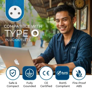 Thailand Travel Adapter - 2 in 1 - Type O - Compact Design (US-18) - view 11