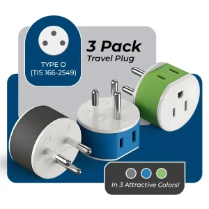 Thailand Travel Adapter - 2 in 1 - Type O - Compact Design (US-18) - view 2