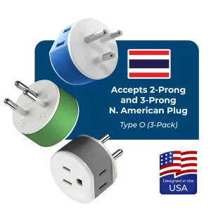 Thailand Travel Adapter - 2 in 1 - Type O - Compact Design (US-18) - view 4
