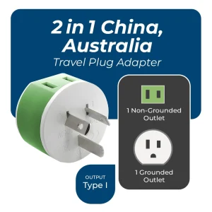 Australia, New Zealand Travel Adapter - 2 in 1 - Type I - Compact Design (US-16) - view 3