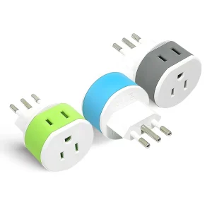 Italy, Uruguay Travel Adapter - 2 in 1 - Type L - Compact Design (US-12A)