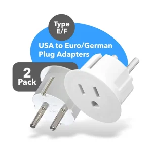 OREI American USA To European Schuko Germany Plug Adapters CE Certified Heavy Duty - 2 Pack (GS20) - view 2