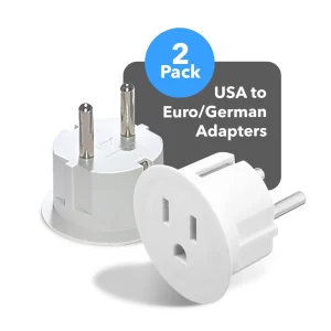 OREI American USA To European Schuko Germany Plug Adapters CE Certified Heavy Duty - 2 Pack (GS20) - view 3