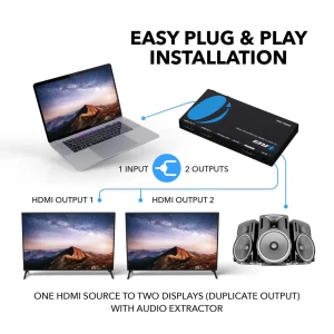 4K@60Hz 1x2 HDMI™ Splitter (Downscaler, Audio Extract)-UHDS-102A - view 4