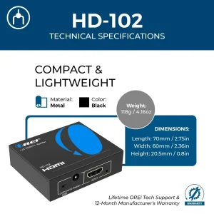 4K@30Hz 1x2 HDMI™ Splitter-HD-102 - view 5