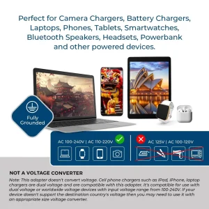 Australia, New Zealand Travel Adapter - 3 in 1 - 2 USB - Type I - Compact Design (U2U-16) - view 7