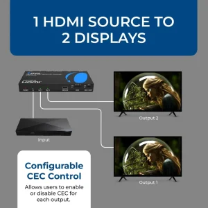 4K@60Hz 1x2 HDMI™ Splitter (CEC, Downscaler, Audio Extract) UHD-PRO102 - view 7