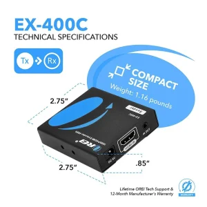 1080p HDMI Extender Over CAT6/7 upto 400 ft - IR (EX-400C) - view 5