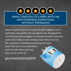 Japan, Philippines Travel Adapter - 3 in 1 - 2 USB - Type A - Compact Design (U2U-6) - view 10