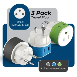Palestine, Israel Travel Adapter - 2 in 1 - Type H - Compact Design (US-14) - view 2