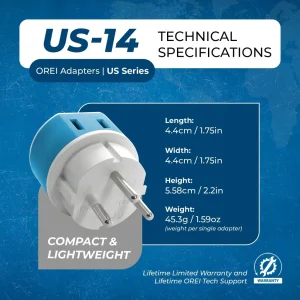 Palestine, Israel Travel Adapter - 2 in 1 - Type H - Compact Design (US-14) - view 5