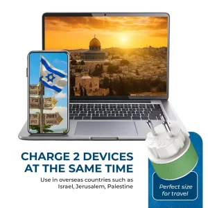 Palestine, Israel Travel Adapter - 2 in 1 - Type H - Compact Design (US-14) - view 7