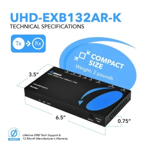 4K HDBaseT HDMI™ Extender (ARC & CEC) - 132ft (cat6)-UHD-EXB132AR-K - view 5