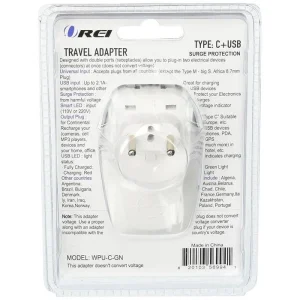 Russia Travel Adapter Plug with USB and Surge Protection - Type C - view 2