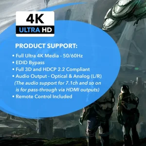 4K@60hz 2x2 HDMI™ Matrix (Audio Extract)-UHDS-202 - view 7