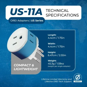 Switzerland Travel Adapter - 2 in 1 - Type J - Compact Design (US-11A) - view 5