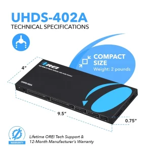 4K@60hz 4x2 HDMI™ Matrix (Audio Extract)-UHDS-402A - view 5