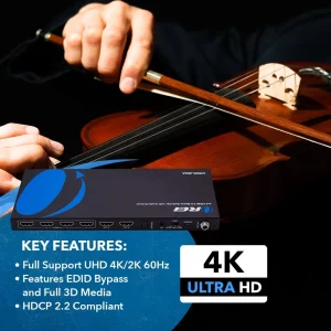 4K@60hz 4x2 HDMI™ Matrix (Audio Extract)-UHDS-402A - view 7