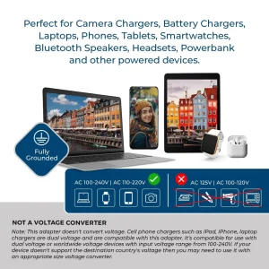 Denmark Travel Adapter - 3 in 1 - 2 USB - Type K - Compact Design (U2U-20) - view 7