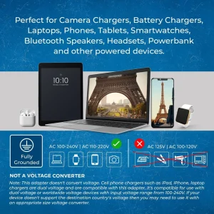 Germany, France Travel Adapter - 2 in 1 - Type E/F - Compact Design (US-9) - view 7