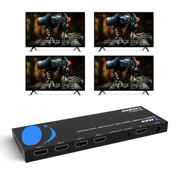 4K@60Hz 1x4 HDMI™ Splitter (CEC, Downscaler, Audio Extract) UHD-PRO104