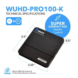 4K Wireless HDMI Transmitter & Receiver Extender by OREI - Up to 100 Feet - 0 Latency - Perfect for  - view 4