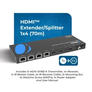 4K@30Hz 1x4 HDMI™ Extender Splitter (Loop) - 230ft (cat6)-HD14-EX165-K - view 10