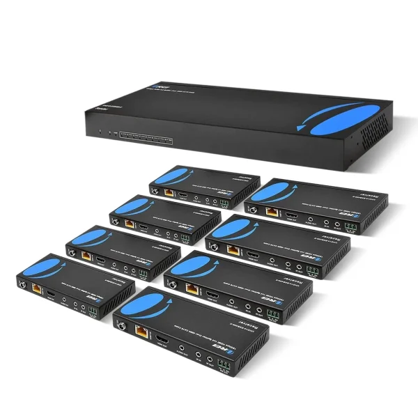 4K HDBaseT 1x8 HDMI™ Extender Splitter (Loop, Bi-IR) - 400ft (Cat6) (UHD18-EXB400-K)