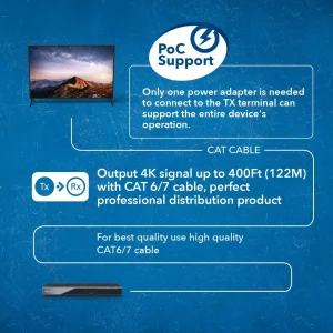 4K HDBaseT 1x8 HDMI™ Extender Splitter (Loop, Bi-IR) - 400ft (Cat6) (UHD18-EXB400-K) - view 4